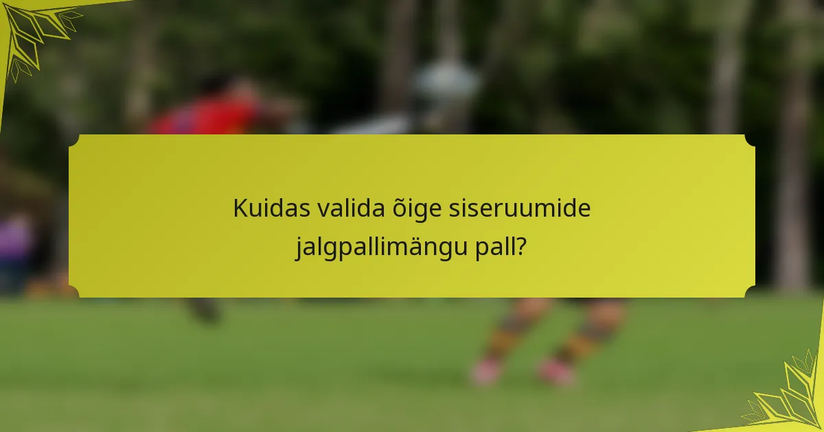 Kuidas valida õige siseruumide jalgpallimängu pall?