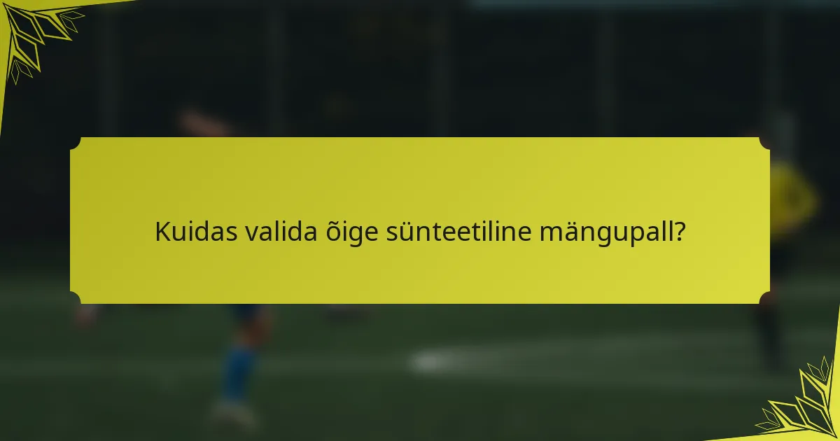 Kuidas valida õige sünteetiline mängupall?