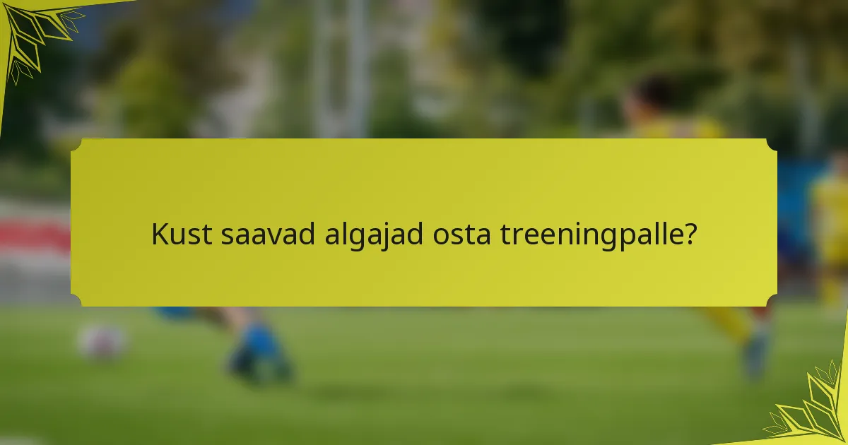 Kust saavad algajad osta treeningpalle?