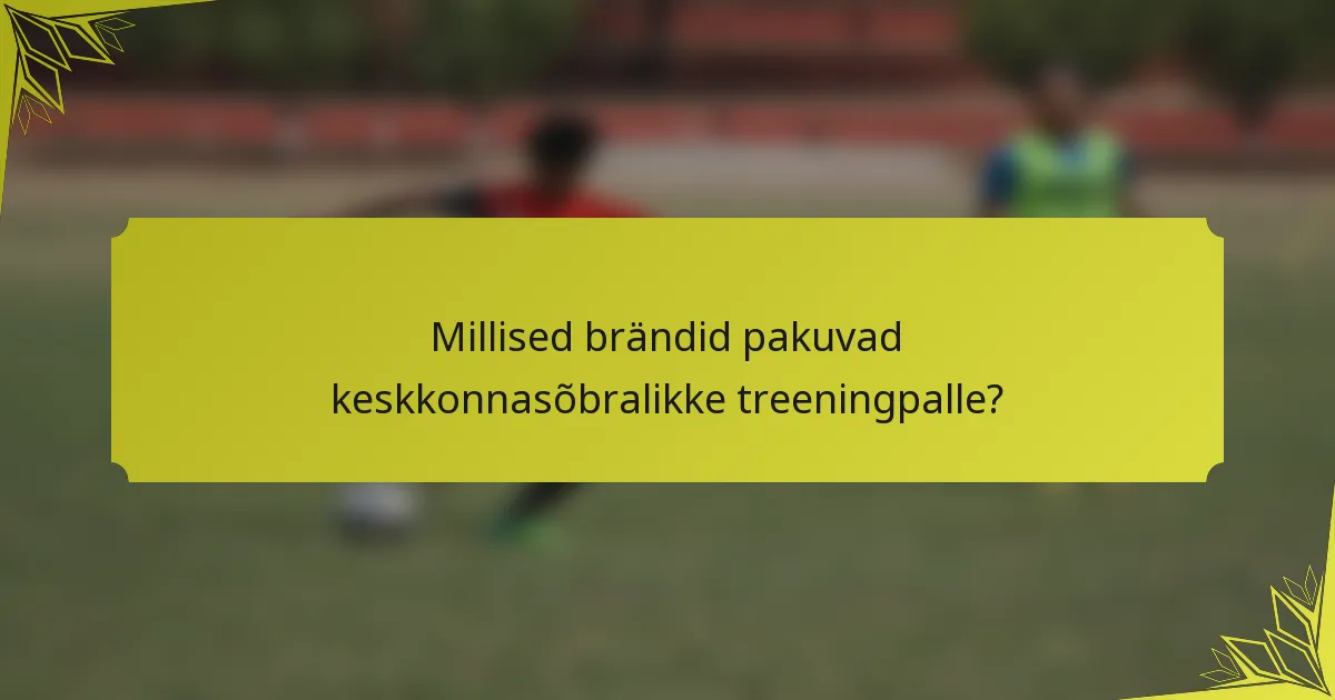 Millised brändid pakuvad keskkonnasõbralikke treeningpalle?