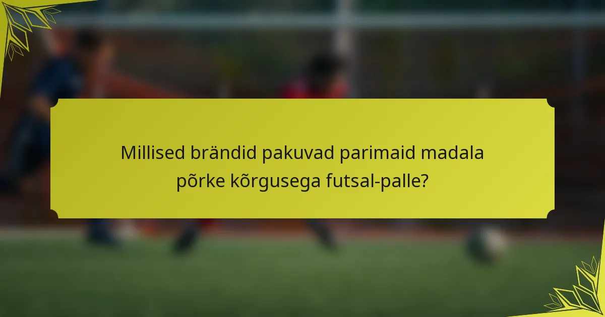 Millised brändid pakuvad parimaid madala põrke kõrgusega futsal-palle?