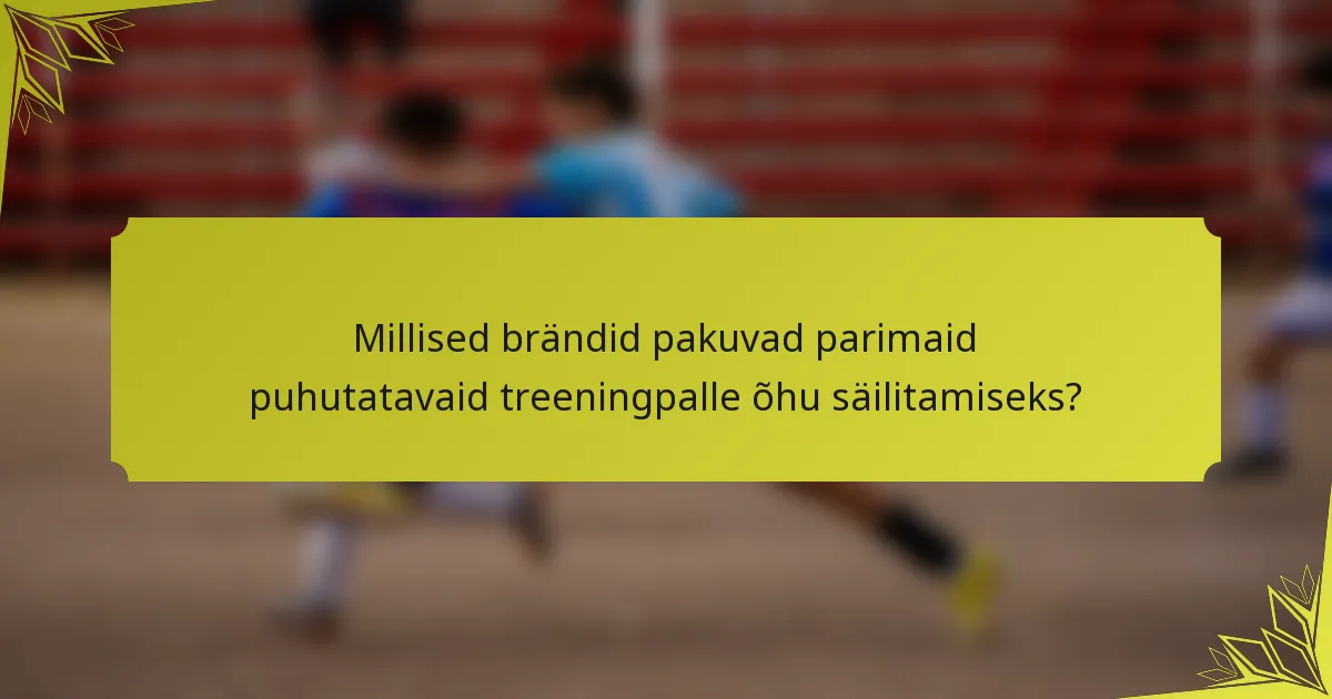 Millised brändid pakuvad parimaid puhutatavaid treeningpalle õhu säilitamiseks?