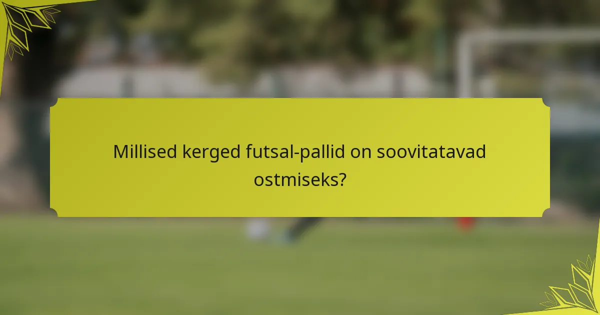 Millised kerged futsal-pallid on soovitatavad ostmiseks?