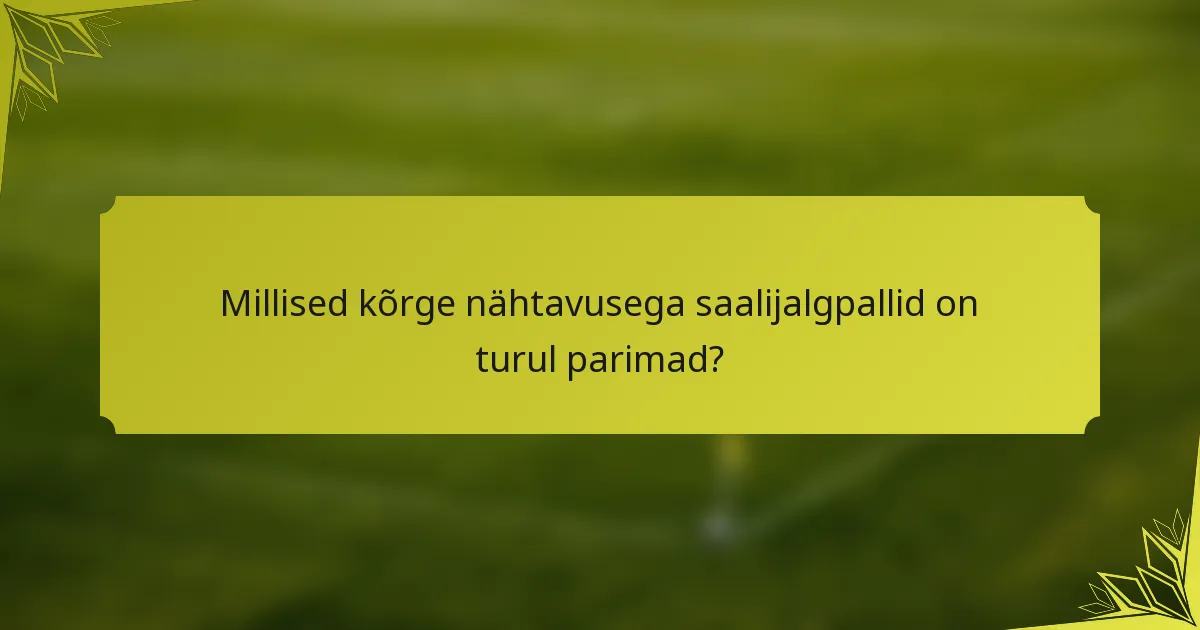 Millised kõrge nähtavusega saalijalgpallid on turul parimad?
