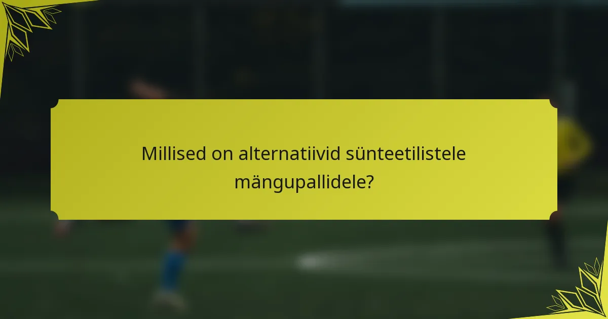 Millised on alternatiivid sünteetilistele mängupallidele?