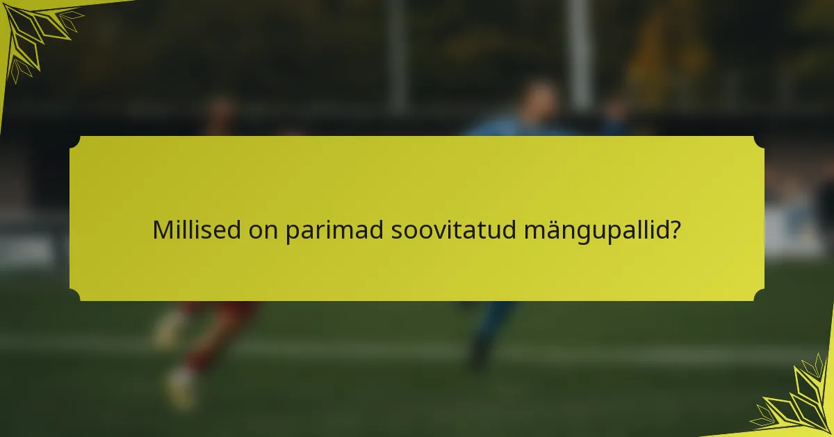 Millised on parimad soovitatud mängupallid?