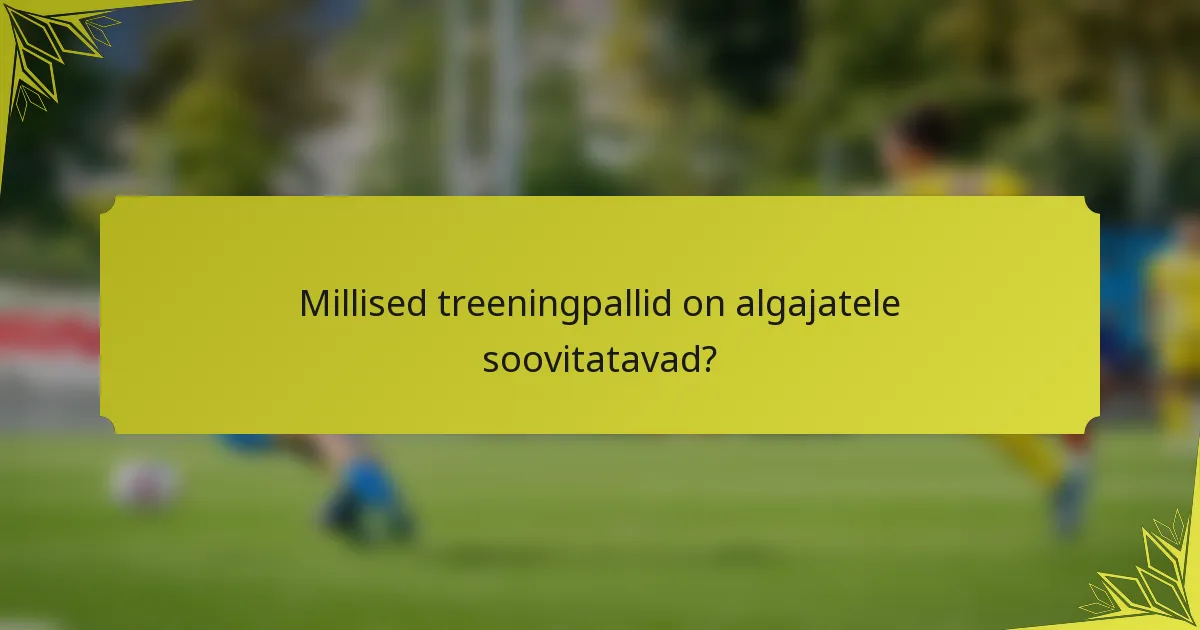 Millised treeningpallid on algajatele soovitatavad?
