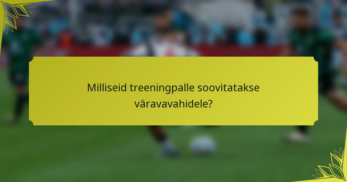 Milliseid treeningpalle soovitatakse väravavahidele?